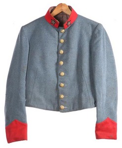 Uniform; Indian War Period, Jacket, Wool, Red Trim, Oregon Seal Brass ...