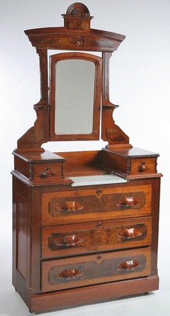 Furniture Dresser Victorian Cottage Style Walnut Mirror