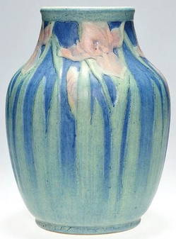 Download Newcomb College Pottery; Simpson (Anna Frances), Vase, Iris Design, 9 inch.