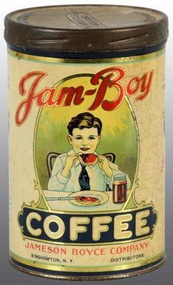 Tin Coffee Jam Boy Canister One Pound 6 Inch