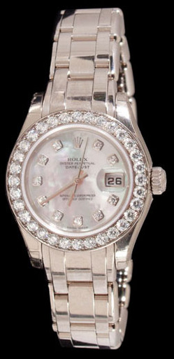 ladies rolex oyster perpetual datejust 8570f 18k