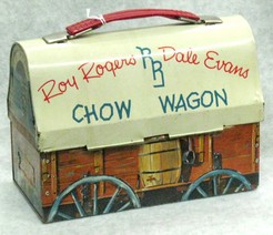 Metal; Lunch Box, Roy Rogers & Dale Evans Chow Wagon, Thermos Brand.