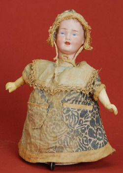 Mechanical Doll; Recknagel, Walking Child, Boy, Painted Features ...