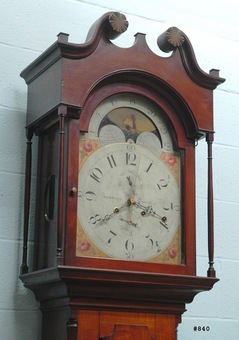 tall case clock federal pennsylvania jacob musical hagey cherry