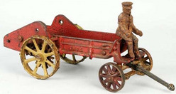 Farm Toy; Vindex, Case Manure Spreader, Cast Iron, Driver, 12 inch.