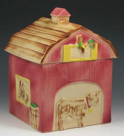 Cookie Jar Mccoy Pottery Barn Horse Cow Rooster 10 Inch