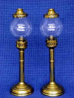 Candleholder 2 Railroad Br Gl Globes 16 Inch A Pair Of Br Railway Car Candleholder Lamps With N Gl Globes And Spring Loaded Candleholders Image Credit On Full Record