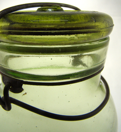 Download Canning Jar; Trademark Lightning, Green, Glass Lid & Clamp, Quart.