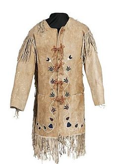 Clothing; Crow, Jacket, Beaded Hide, Floral Design, 38 inch.