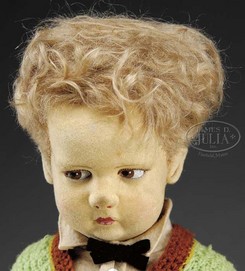 Cloth Doll Lenci Boy Series 300 Brown Eyes Blonde Hair