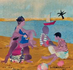 Stringfellow, Allen; Collage (2), signed 1990/2001, Artist with Model ...