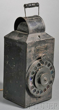 Lantern; Dr CH Williams, Color Sense Test, Tin, Color Wheel.