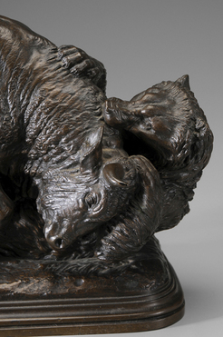 Bronze Sculpture; Bonheur (Isidore Jules), signed, A Bull and a Bear ...