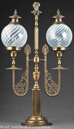 Newel Post Lamp Gas Double Br Knight Helmet Finial Gl 85 01 Jpg