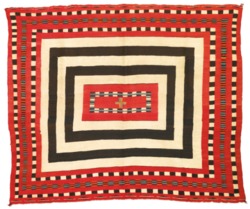 Blanket; Navajo, Transitional, Chief's Variant, Concentric Rectangles ...