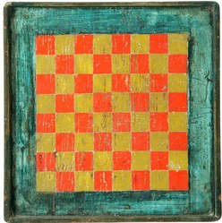 Gameboard; Checkers, Red & Yellow Squares, Blue Border, Single Board ...