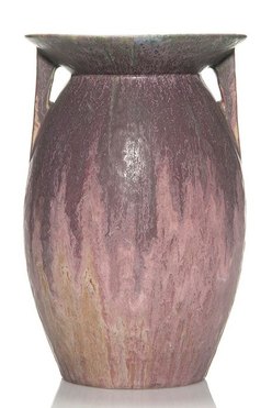 Roseville Pottery Carnelian Ii Vase Handled Red 12 Inch