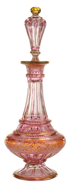 Perfume Bottle; Lobmeyr Glass, Exotic Persian Style, Pink ...