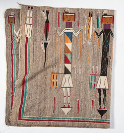 Weaving; Navajo, Yei, 4 Figures, Rainbow Guardian, 82 inch.